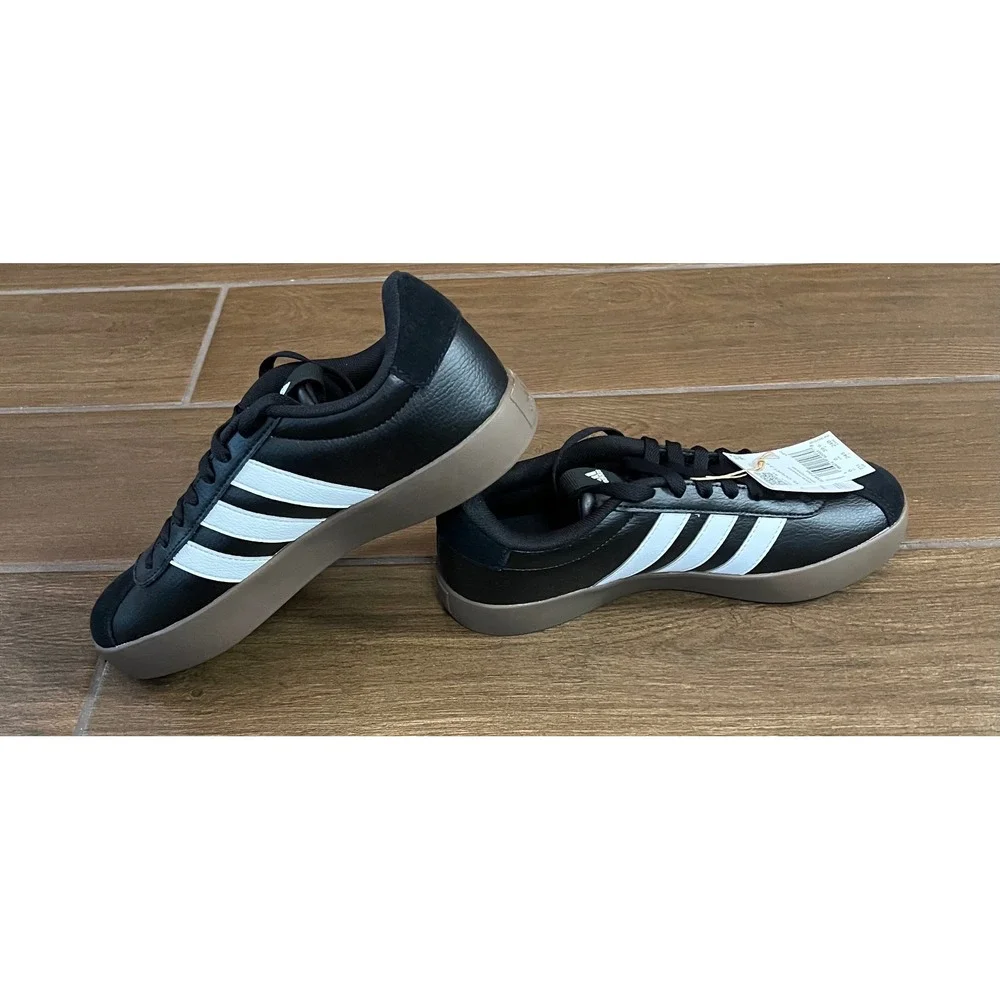 Adidas VL Court 3.0 Womens Sneakers Black White Gum ID8796 Size 7.5 NEW - Picture 5 of 7